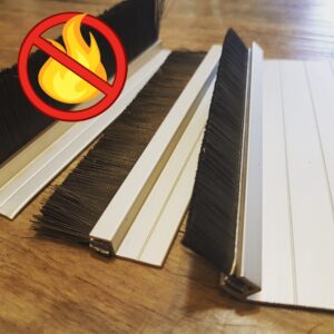 4mm Residential - Fire Retardant Fibre- Strip Brush Door Seals - choose your options